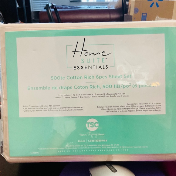 Homesuite 500 Thread Count 6-Piece Queen Sheet Set - Picture 2 of 4